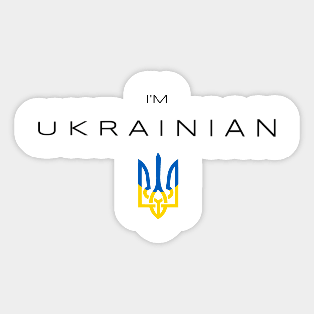 I am Ukrainian Flag Trident Sticker by Yasna